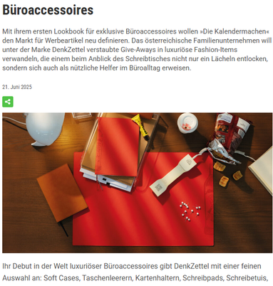 Graphische Revue - DenkZettel – eine Marke für exklusive Büroaccessoires