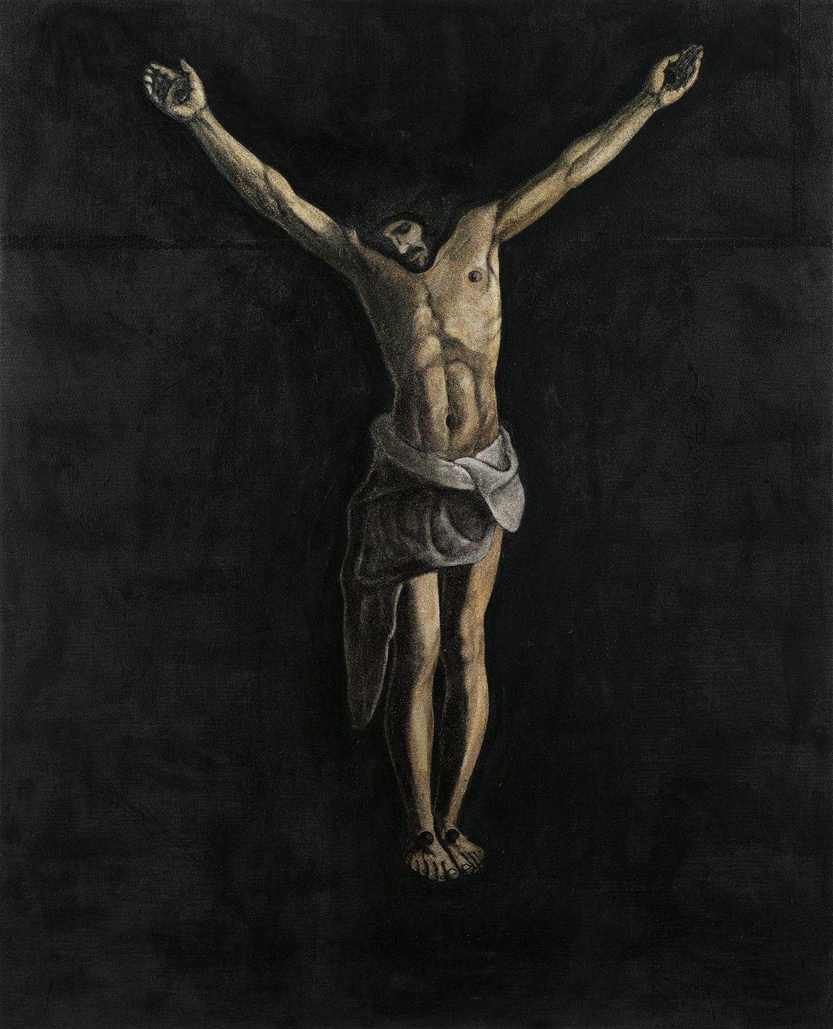Tin Trohar, "Nummer 5", 2022, Acryl und Glitter auf Jute, 260 x 210 cm