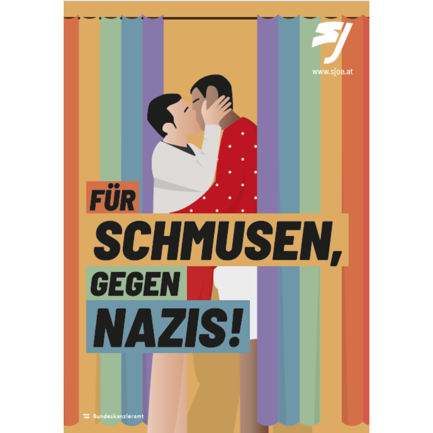 "Schmusen gegen Nazis"-Sticker