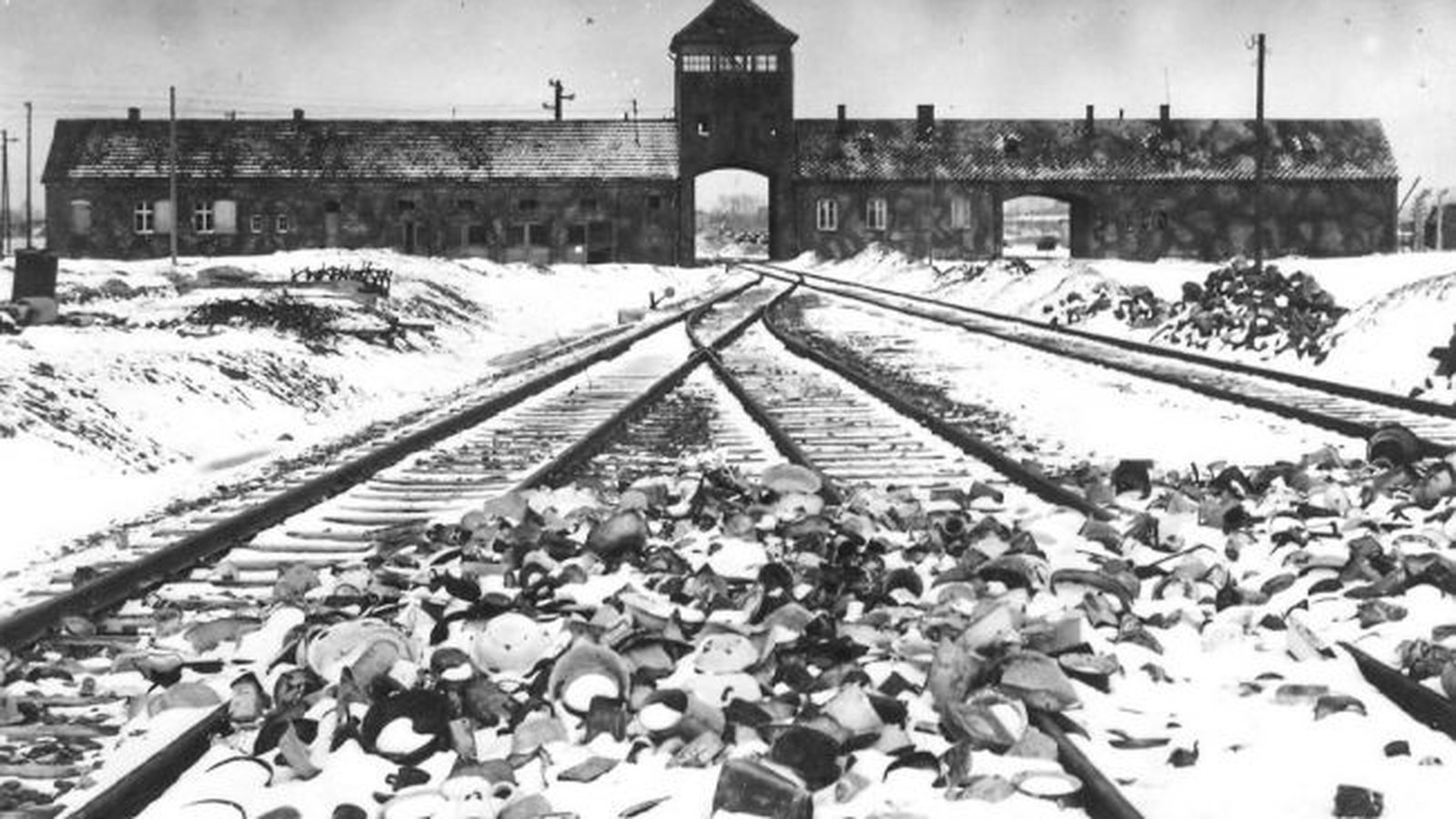 (c) https://www.auschwitz.org/en/gallery/historical-pictures-and-documents/auschwitz-ii,4.html
the gate in Birkenau
Author: Stanisław Mucha
The unloading ramp and the main gate called the "Gate of Death.