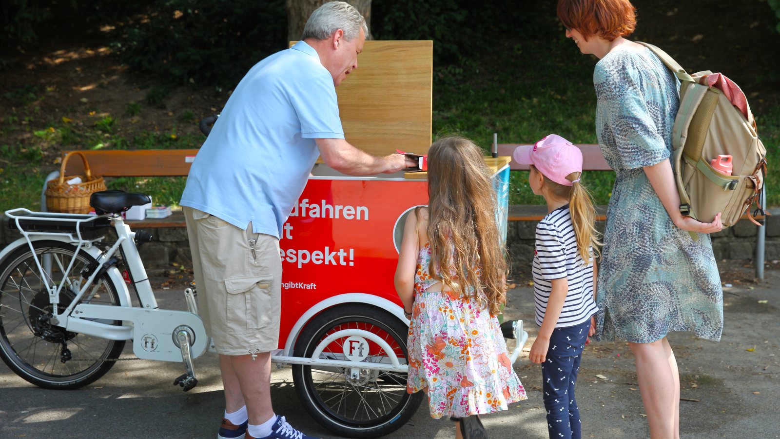 Eisradtour zum Wasserspielplatz