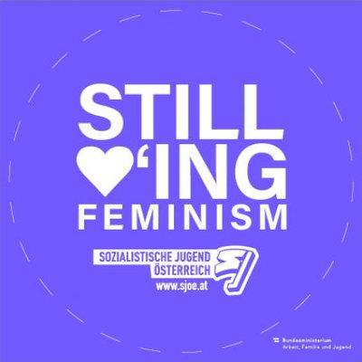 Sticker: Still loving Feminism; lila