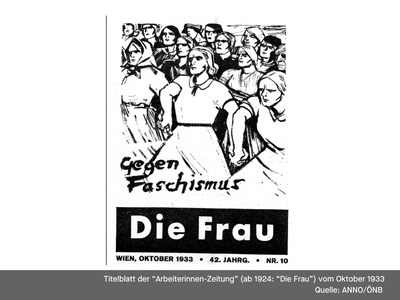 Titelblatt der “Arbeiterinnen-Zeitung” (ab 1924: “Die Frau”) vom Oktober 1933
Quelle: ANNO/ÖNB 