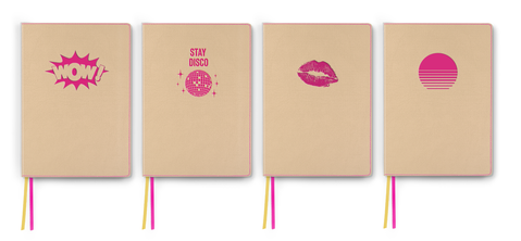 Twill, debossage ROSE VIF: WOW I Stay Disco I Baiser I Coucher de Soleil