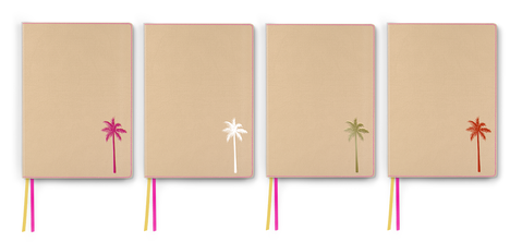 Twill, debossage Palmier Rose Vif I Blanc I Or I Rouge-Orange