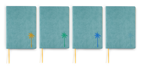 Prince Charming, debossage Palmier Jaune Foncé I Turquoise I Bleu Azur I Sans Couleur (Gauffrage)