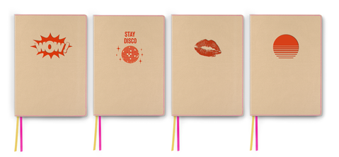 Twill, debossage rouge-orange, WOW, Stay Disco, Baiser, Coucher de Soleil