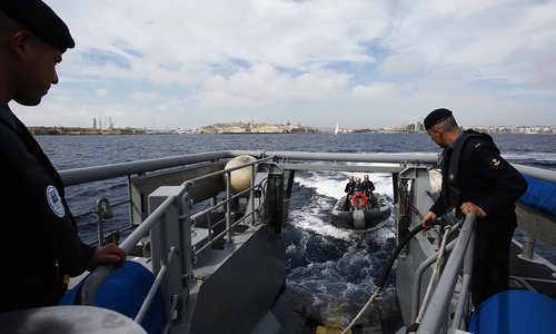 Foto von einem Seenotrettungsboot